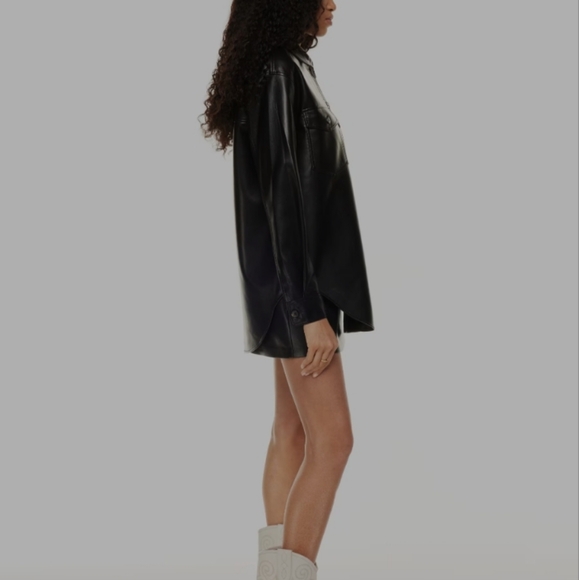 The GANNA Aritzia Leather Shirt Jacket - Picture 2 of 10